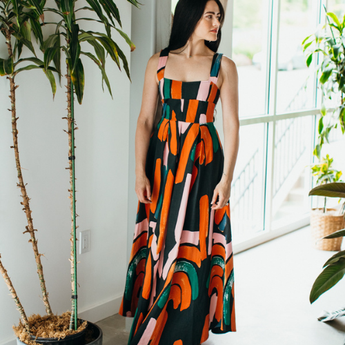 Summer Prints 2021: Bel Kazan Janie Sleeveless Maxi Dress - Arches Black